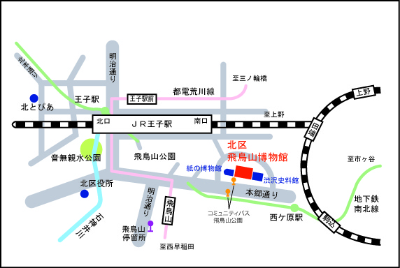 博物館案内図（路線図＋公園図）