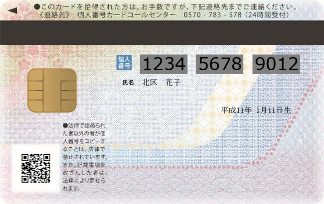 写真：個人番号カード裏