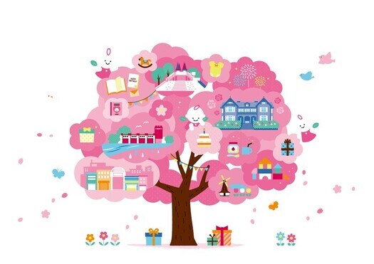 イラスト：1歳のお誕生日おめでとうございます