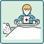 イラスト：看病をしている様子