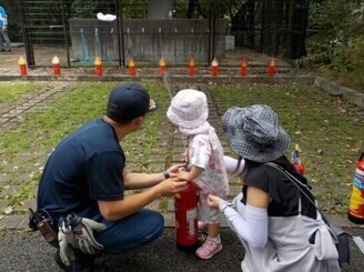 写真：放水体験