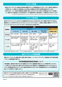 写真：新型コロナウイルスワクチン感染症定期接種リーフレット2