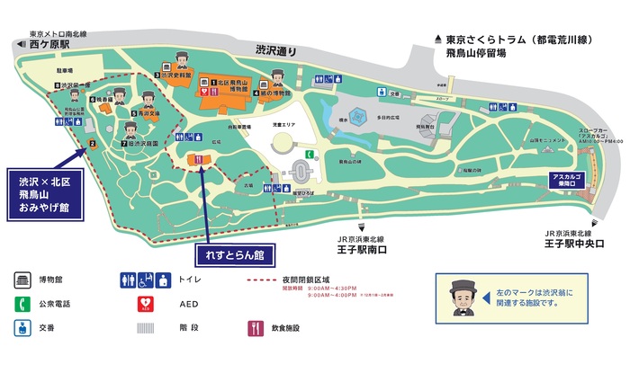 地図：飛鳥山公園内