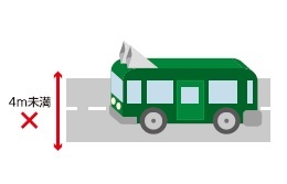 イラスト：自動車など移動しての拡声器使用・道路幅