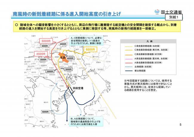 イラスト：羽田空港機能強化-修正経路