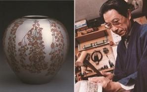 写真：人間国宝・奥山峰石と鍛金作品