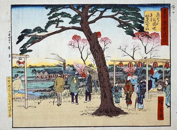 写真:古今東京名所 飛鳥山公園地王子製紙会社