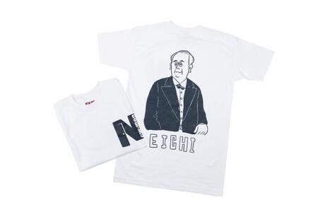 写真：事業の様子　渋沢栄一デザインのTシャツ