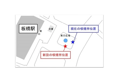 板橋駅喫煙所設置場所案内図