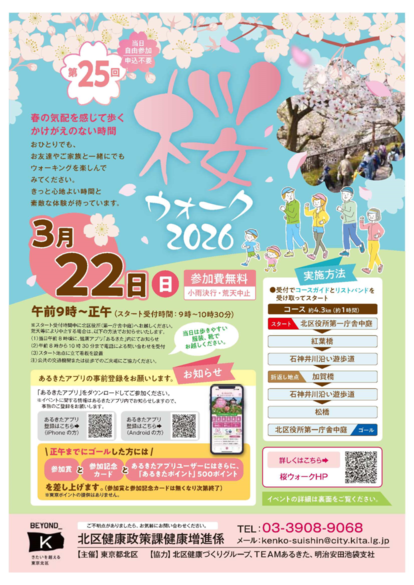 桜ウォーク2026チラシ（表面）