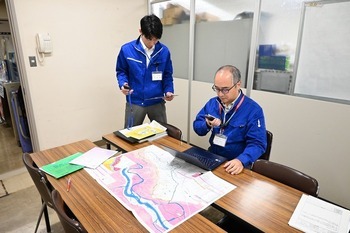 前日の情報伝達訓練の様子　画像