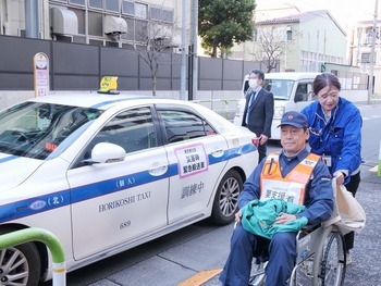 高台移送訓練（赤羽北地区）の様子2（11月26日）