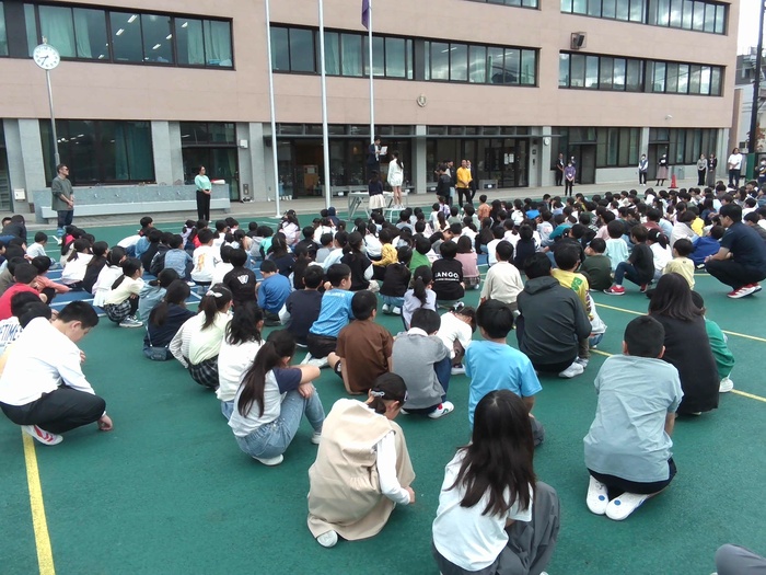 アスレチックチャレンジの表彰式の写真