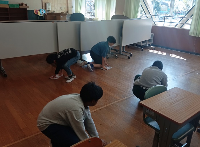 教室掃除の様子