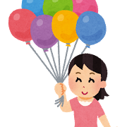 イラスト：風船を持つ女の子
