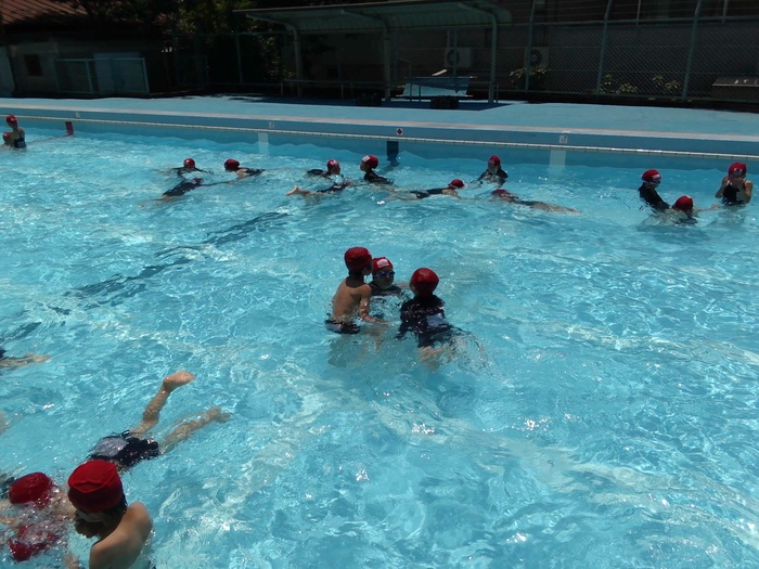 水慣れ遊びを楽しむ2年生
