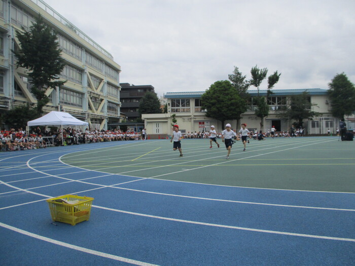 運動会の50m走の様子