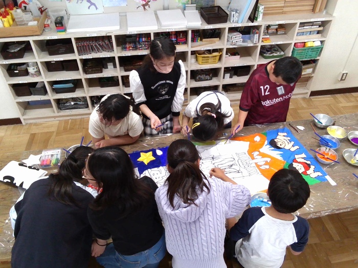 のぼり旗作成の様子