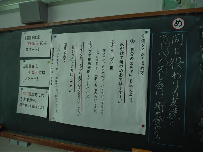 授業で使用した板書