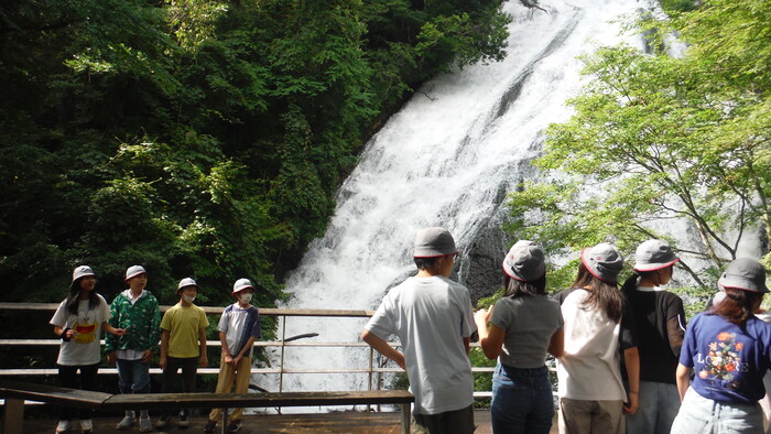 戦場ヶ原にある滝の様子