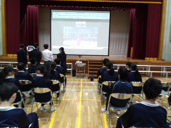 富山県高岡市立福岡中学校とのリモート交流
