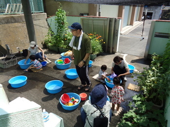 夏の水遊び