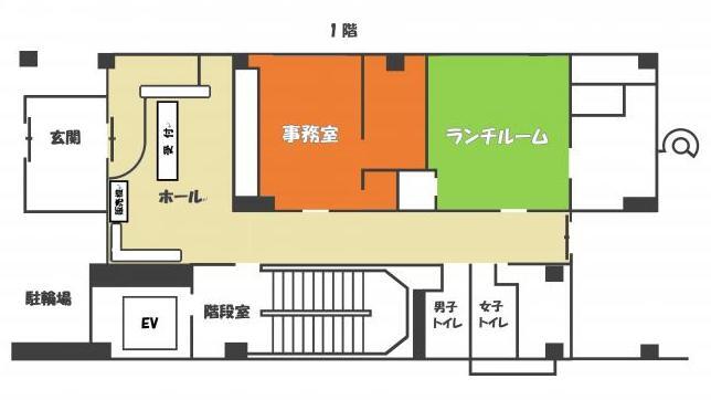 イラスト：館内案内図1階