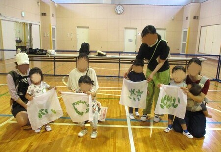 完成したハンカチの写真