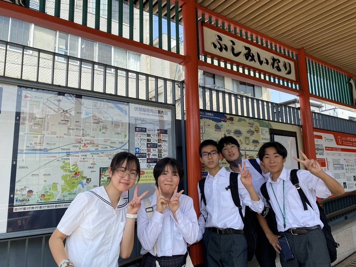 駅での写真