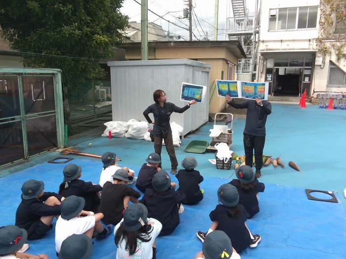 たわしづくりの説明