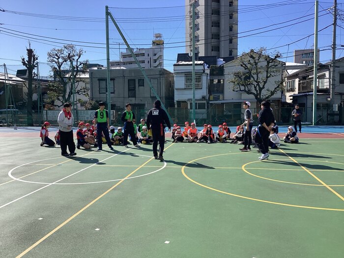 集合している様子