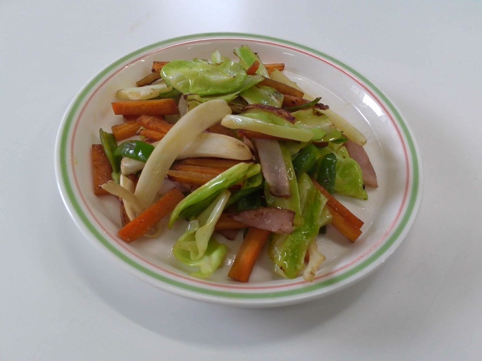 完成した野菜いため。